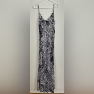 King animal print maxi dress with low scoops back